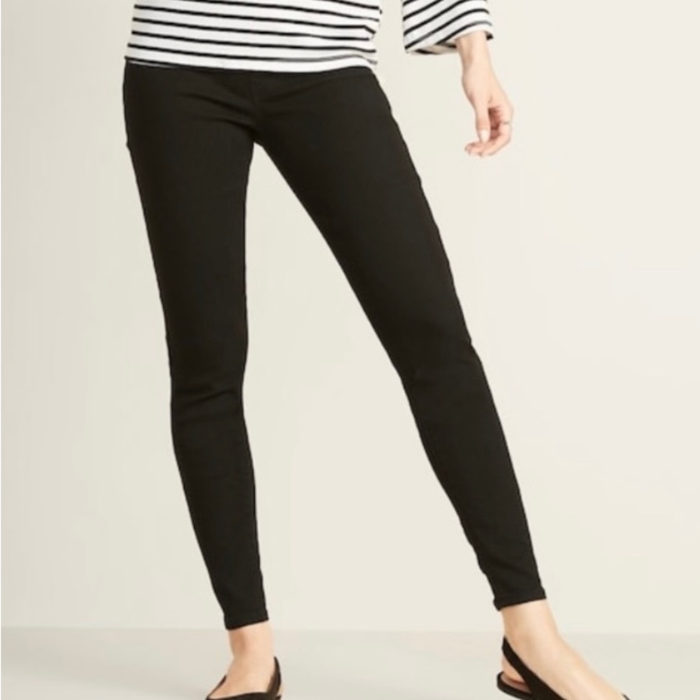 Old Navy women’s black mid-rise Rockstar jeggings sz 14 short